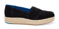 TOMS Espadrille Platform Alpargatas Black Suede
