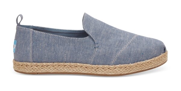 TOMS Espadrille Deconstructed Blue Slub Chambray