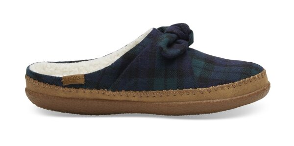 TOMS Slipper Ivy Spruce Plaid Felt/Bow