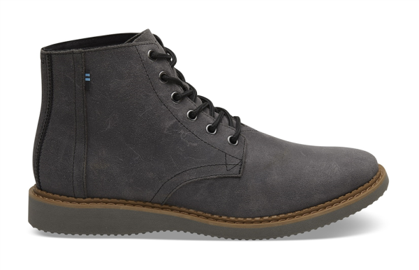 TOMS Mens Porter Water Resistant Black Leather