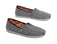 TOMS Espadrille Alpargata Black Gingham Stripe