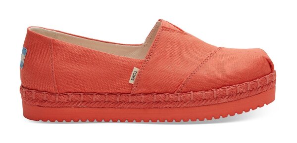 TOMS Espadrille Plattform Alpargata Persimmon Heritage Canvas