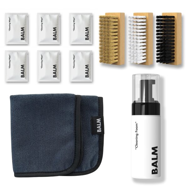 BALM "Essentials" Kit - Schuh Reinigungs Set - Sneaker Cleaner & Schuhpflege für Leder, Textil, Nubuk, Canvas, Mesh & More